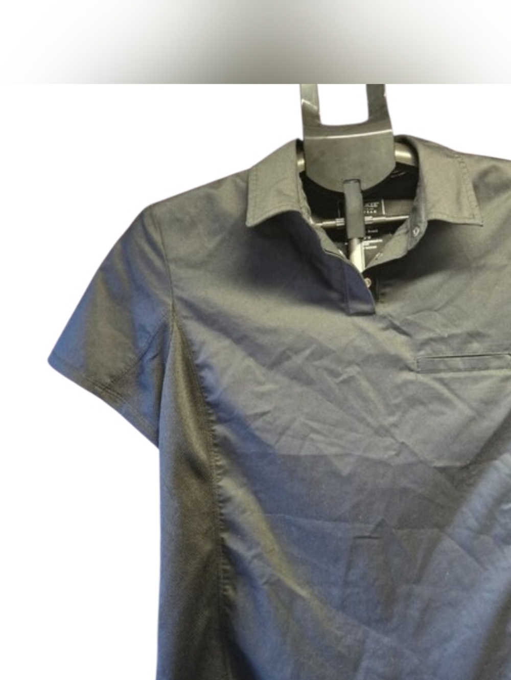Cherokee Revolution Scrub Top Medium Black Stretch Workwear NWOT